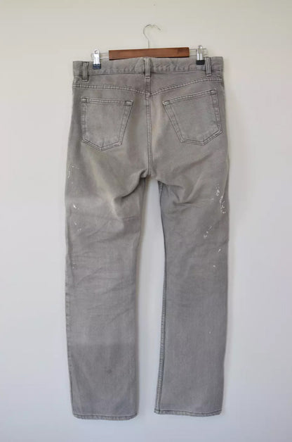 Helmut Lang 1999 Grey Painter Denim In Boot Cut