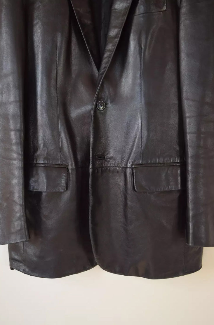 Helmut Lang 2000's Leather Blazer