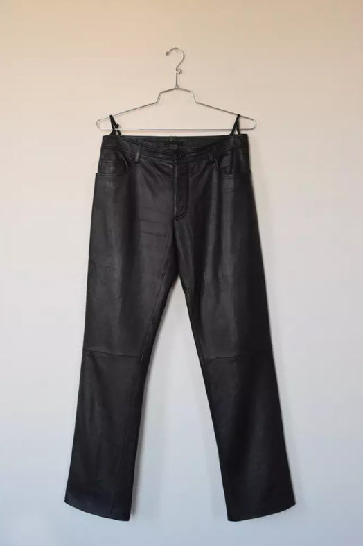 Helmut Lang 2003 Leather Pants w/ Military Straps