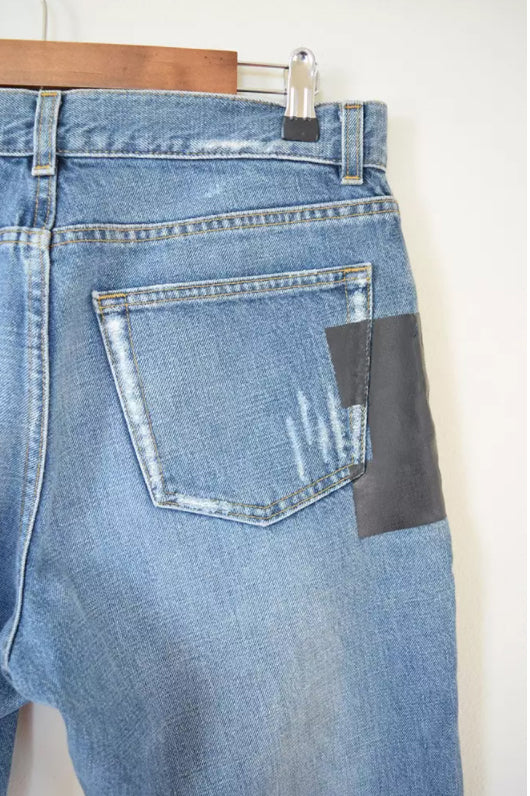 Helmut Lang 2003 Classic Vintage Denim w/ Rubber Tape Applications