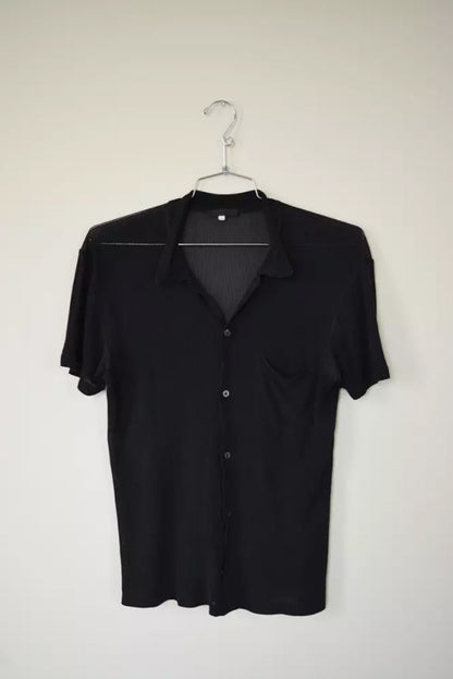 Helmut Lang SS 1997 Silk Ribbed Button Down Shirt Sample