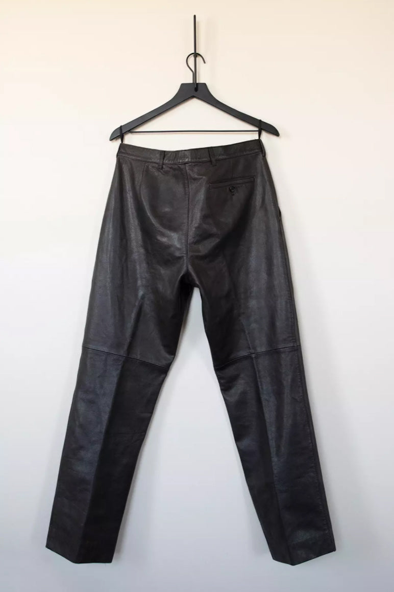 [SOLD] Prada 00's Leather Pants in Chocolate Brown Leather