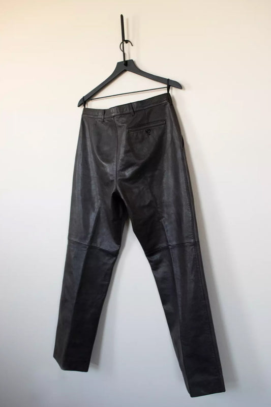 [SOLD] Prada 00's Leather Pants in Chocolate Brown Leather