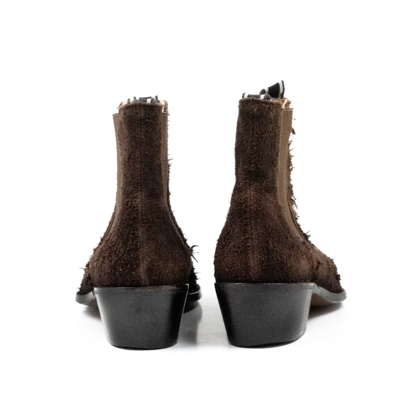 Helmut Lang 2000's Cuban Heel Boot in Roughed Out Suede