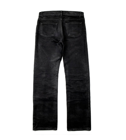 Helmut Lang 1999 Coated Black Denim Jeans in Bootcut