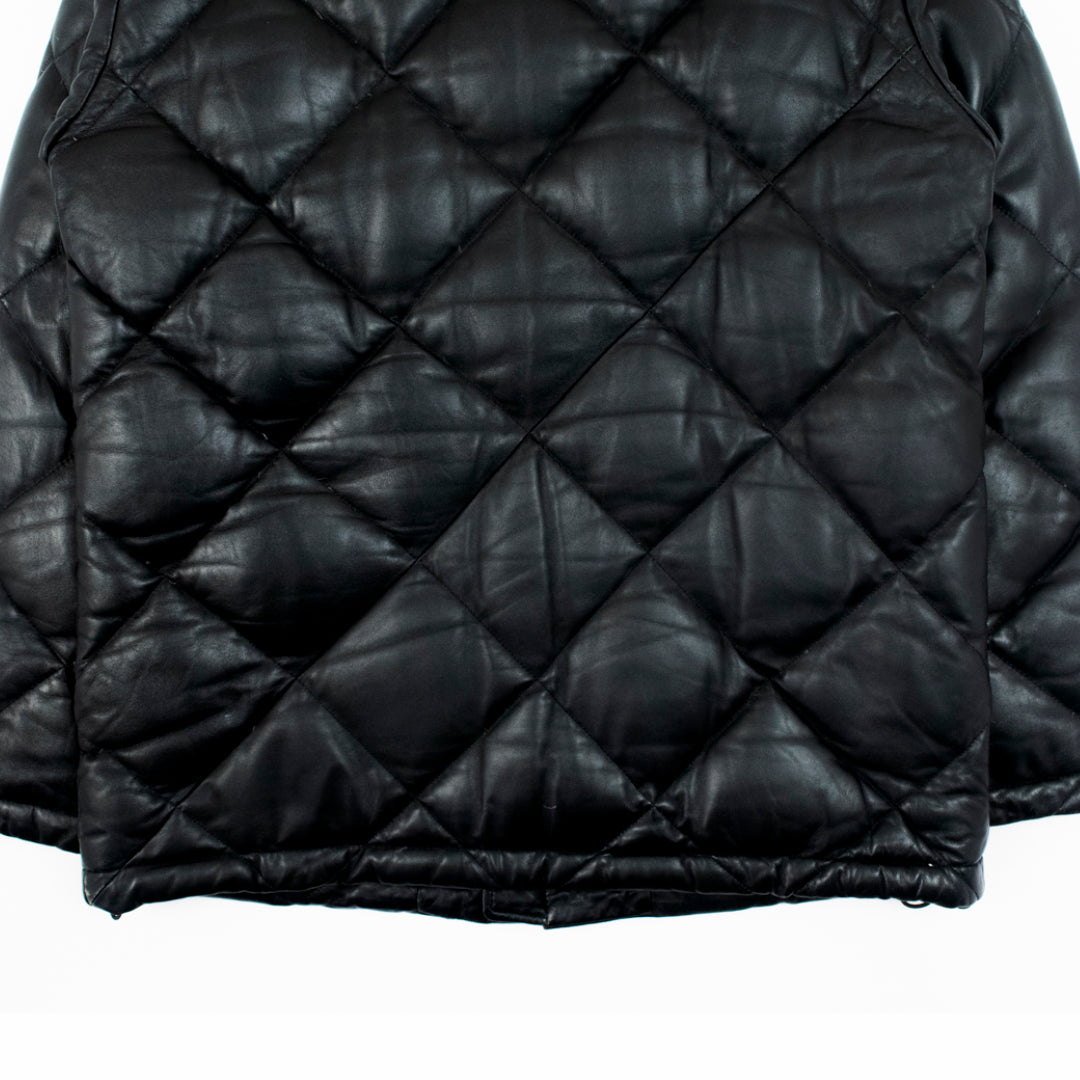 Yohji Yamamoto x D'Urban A.A.R. Quilted Sheepskin Down Jacket in Black Leather