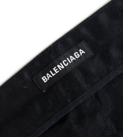 Balenciaga 2018 Flared Cotton Trousers w/ Distressed Hem