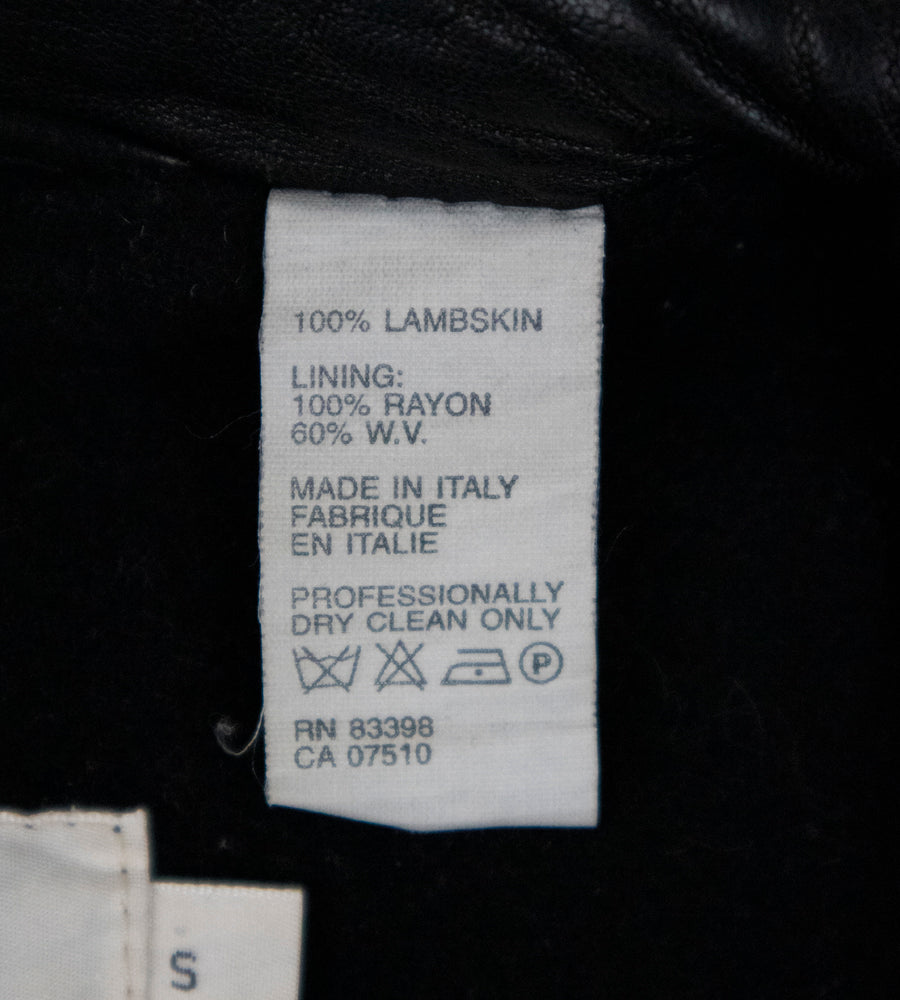 Calvin Klein Collection 2000s Lambskin Leather Jacket w/ Extended Collar