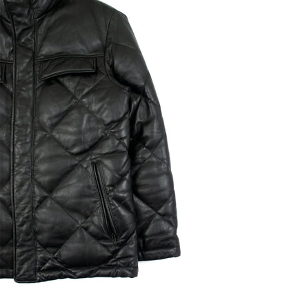 Yohji Yamamoto x D'Urban A.A.R. Quilted Sheepskin Down Jacket in Black Leather