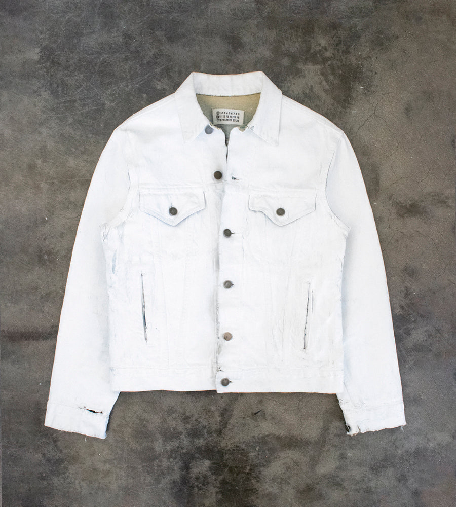 Martin Margiela (0) (10) Artisanal Type III Jacket Coated in White Texicreen