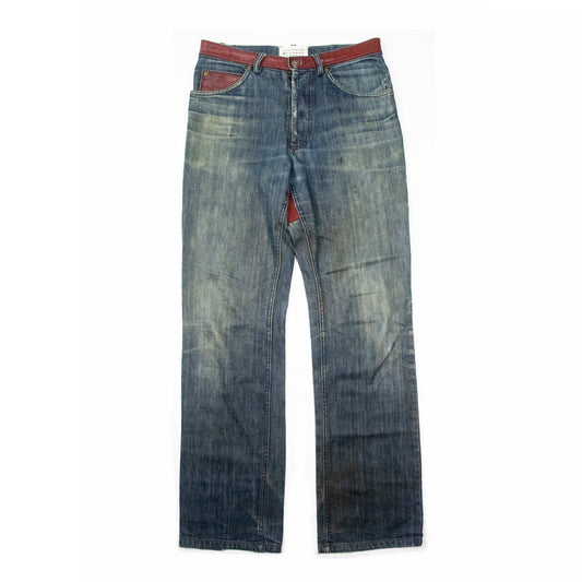 Martin Margiela S/S 2006 Patchwork Denim w/ Red Leather