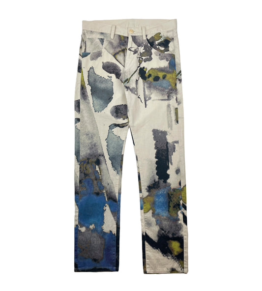 Yohji Yamamoto Y's Linen Blend 'Watercolor' Trousers