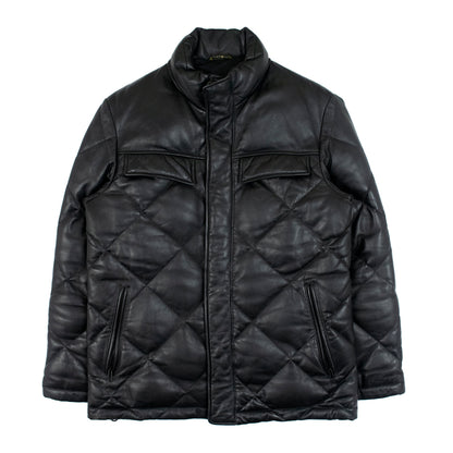 Yohji Yamamoto x D'Urban A.A.R. Quilted Sheepskin Down Jacket in Black Leather