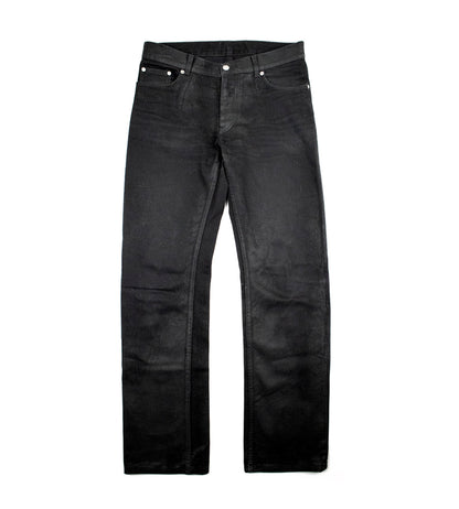 Helmut Lang 1999 Coated Black Denim Jeans in Bootcut