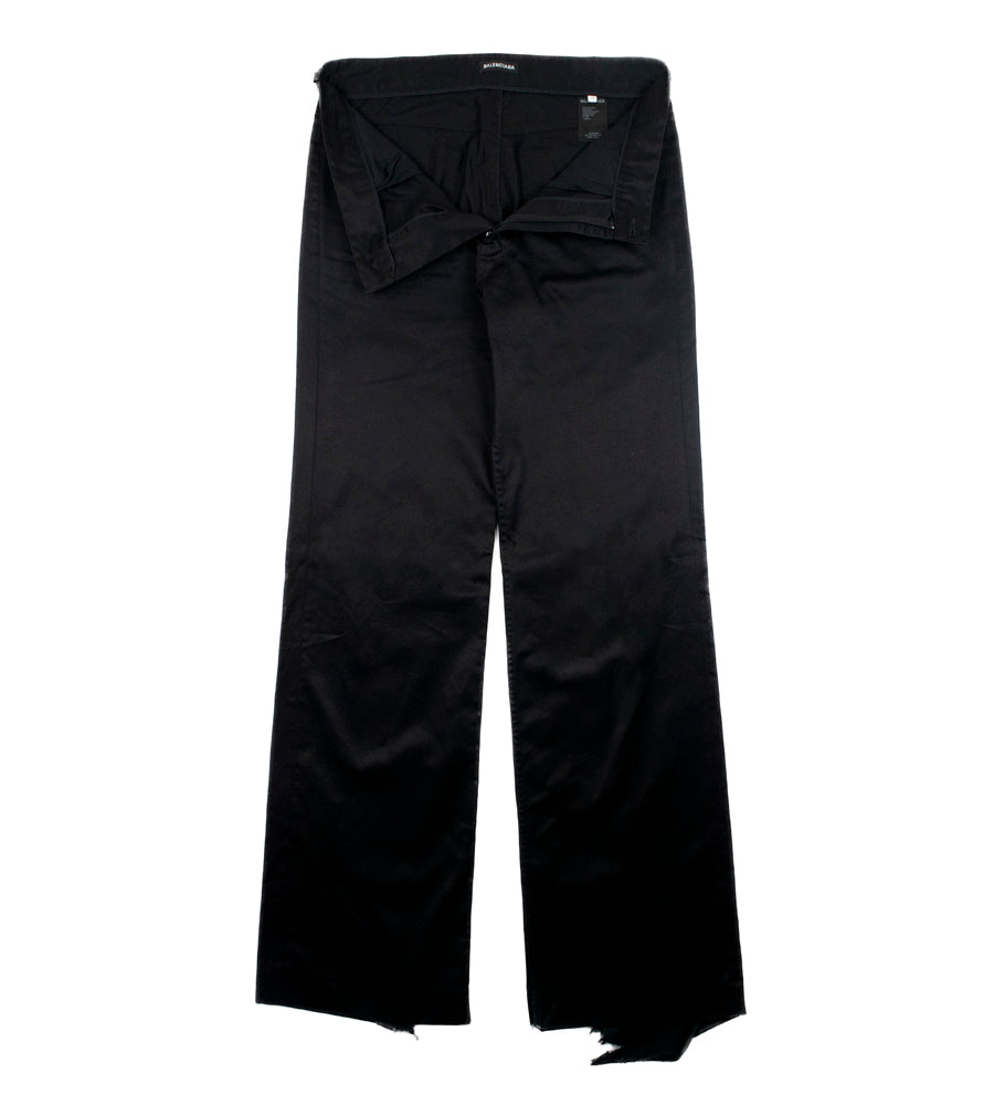 Balenciaga 2018 Flared Cotton Trousers w Distressed Hem Chaperone Store