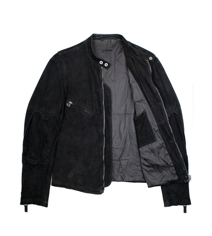 Helmut Lang S/S 2004 "Dragonfly" Cutout Jacket in Burnished Suede Leather