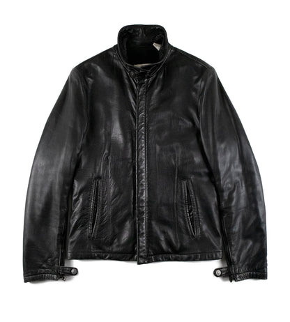 Calvin Klein Collection 2000s Lambskin Leather Jacket w/ Extended Collar