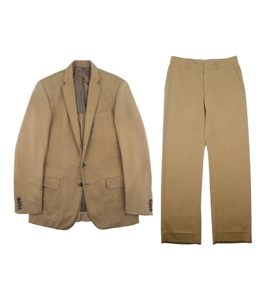 Martin Margiela S/S 2006 '3 Roll 2' Cotton Suit in Camel Brown