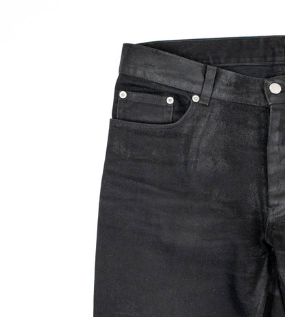 Helmut Lang 1999 Coated Black Denim Jeans in Bootcut